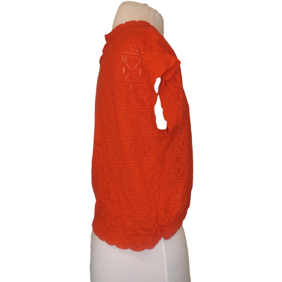 Kim Rogers Pink Knot Cropped Short Sleeve Open Front Cardigan Large - Picture 2 of 4